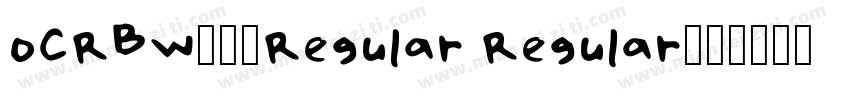 OCRBW01-Regular Regular字体转换